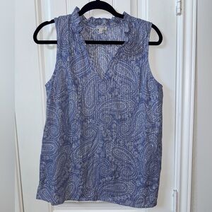 Talbots Blue Paisley Sleeveless V-Neck Camisole